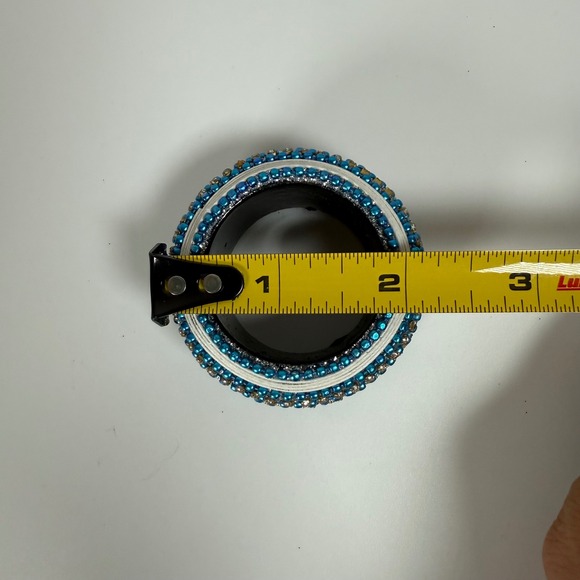 Aman Beaded Napkin Rings Set of 4 Blue Gold Decorative Dining Table‎ - Picture 6 of 6